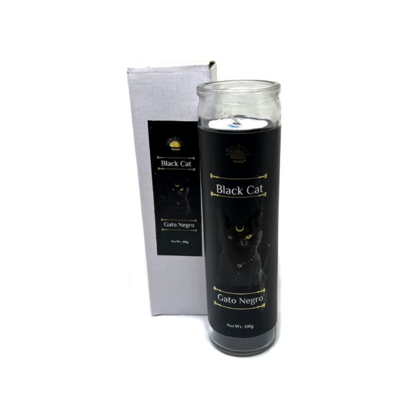 Shreyshti Candle Glass Jar Black Cat, Scented Approx 8" for spell, wiccan, pagan, rituals, reiki, religious, aroma therapy purposes